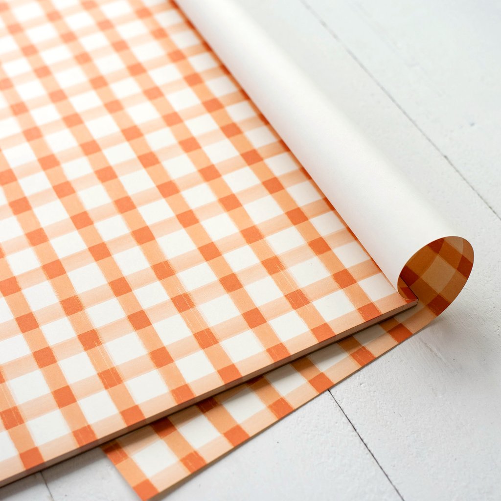 Orange Check Paper Placemat